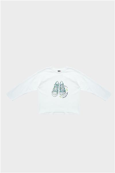 Tyess Kız Çocuk Ekru T-Shirt