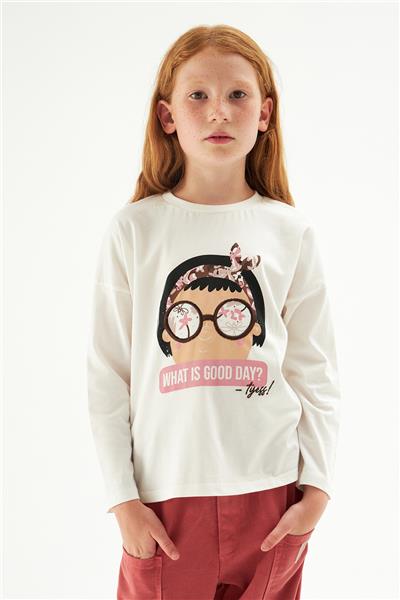 Tyess Kız Çocuk Ekru Tshirt
