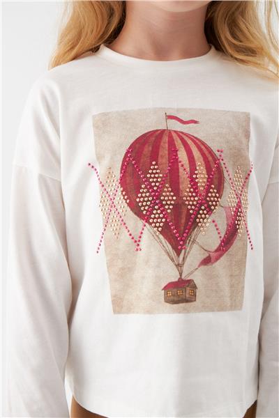 Tyess Kız Çocuk Ekru Tshirt