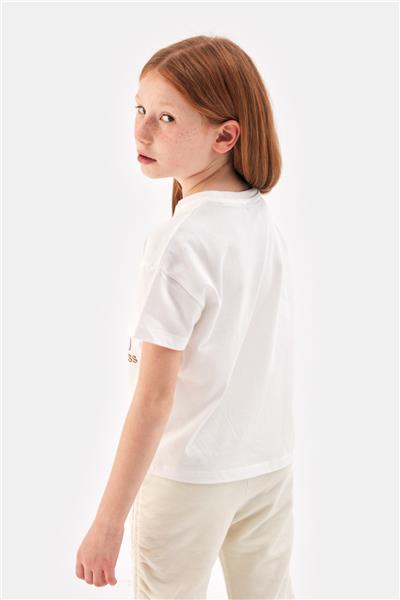 Tyess Kız Çocuk Ekru Tshirt