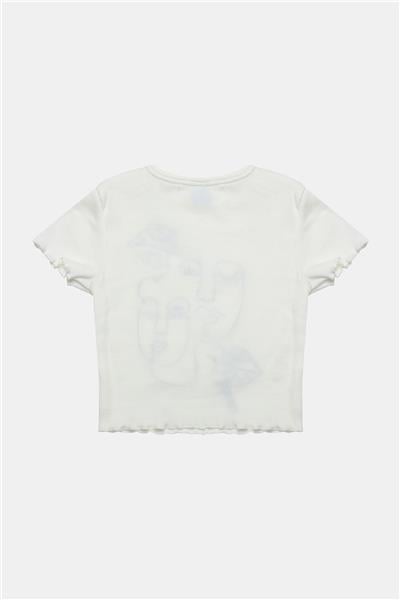 Tyess Kız Çocuk Ekru Tshirt