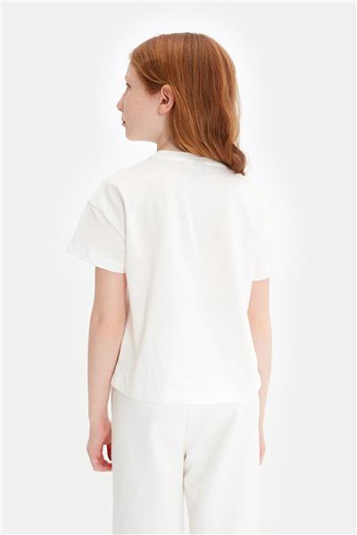 Tyess Kız Çocuk Ekru Tshirt