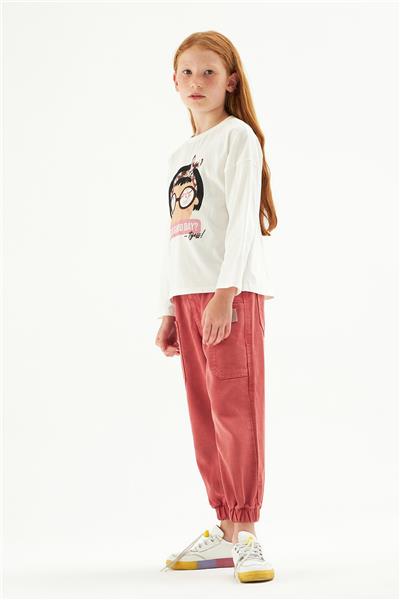 Tyess Kız Çocuk Ekru Tshirt