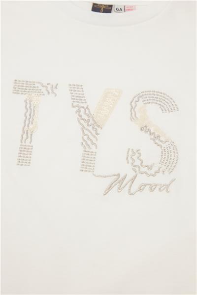 Tyess Kız Çocuk Ekru Tshirt