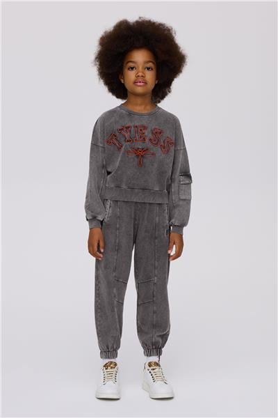 Tyess Kız Çocuk Gri Melanj SweatshirtTyess Kız Çocuk Gri Melanj Sweatshirt