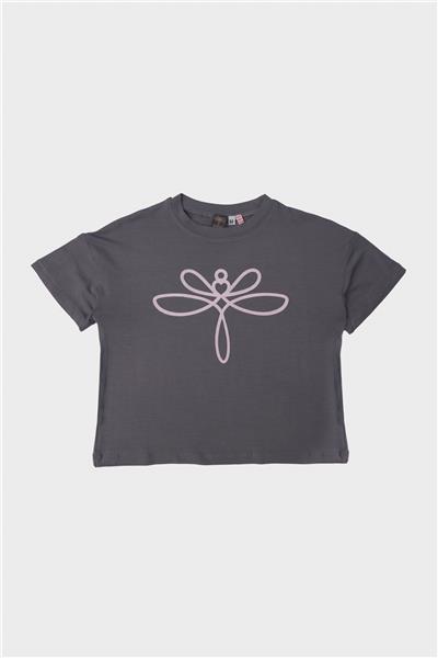 Tyess Kız Çocuk Gri T-Shirt