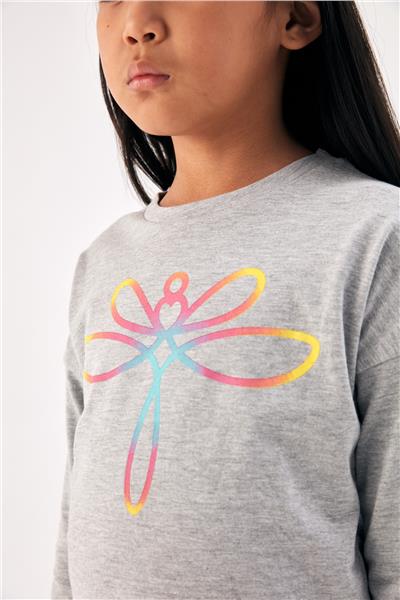 Tyess Kız Çocuk Gri T-Shirt
