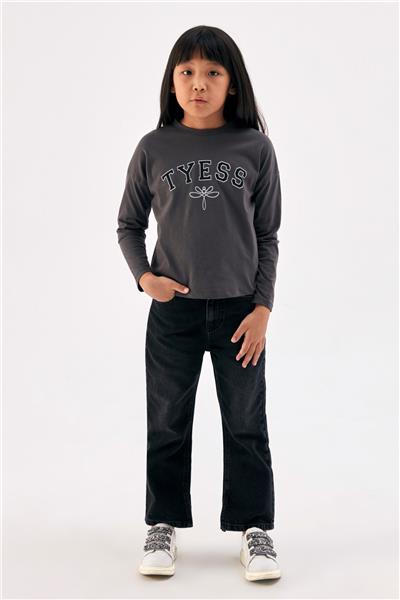 Tyess Kız Çocuk Gri T-Shirt