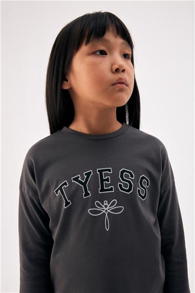 Tyess Kız Çocuk Gri T-Shirt