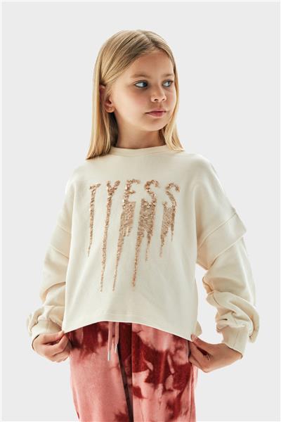 Tyess Kız Çocuk Krem Sweatshirt