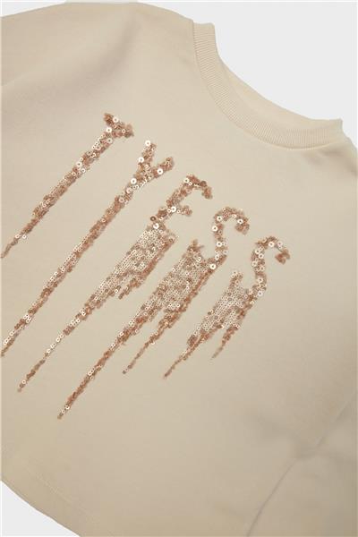 Tyess Kız Çocuk Krem Sweatshirt