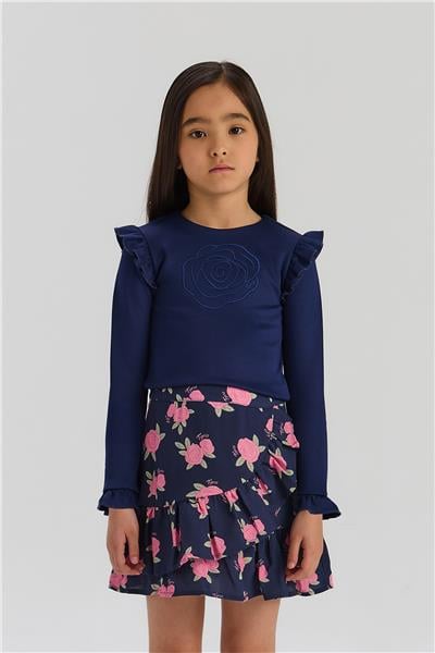 Tyess Kız Çocuk Lacivert TshirtTyess Kız Çocuk Lacivert Tshirt