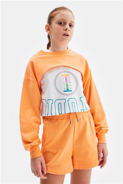Tyess Kız Çocuk Oranj Sweatshirt