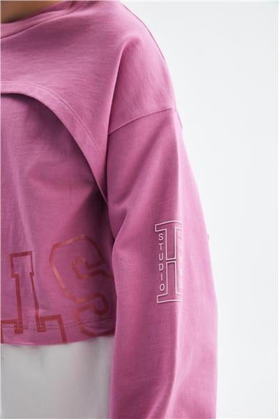Tyess Kız Çocuk Pembe Sweatshirt