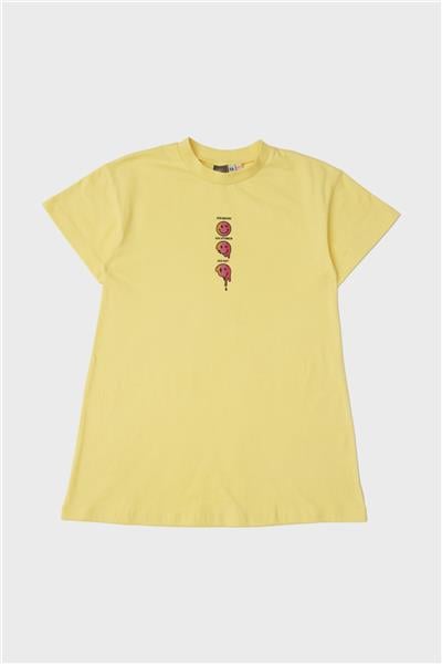 Tyess Kız Çocuk Sarı Pijama Elbise