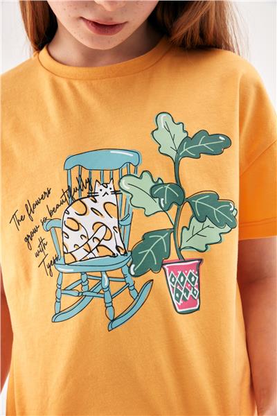 Tyess Kız Çocuk Sarı Tshirt