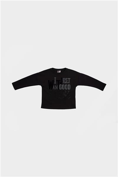 Tyess Kız Çocuk Siyah Sweatshirt