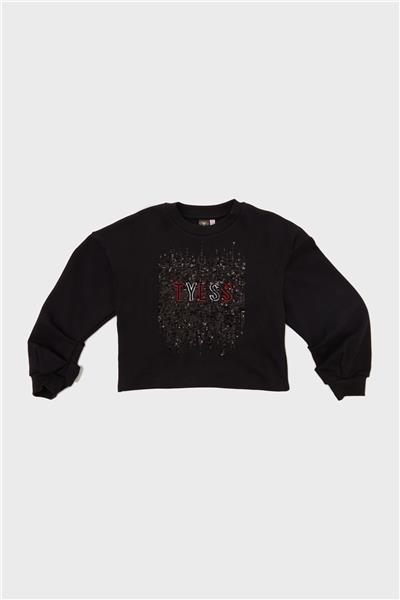 Tyess Kız Çocuk Siyah Sweatshirt