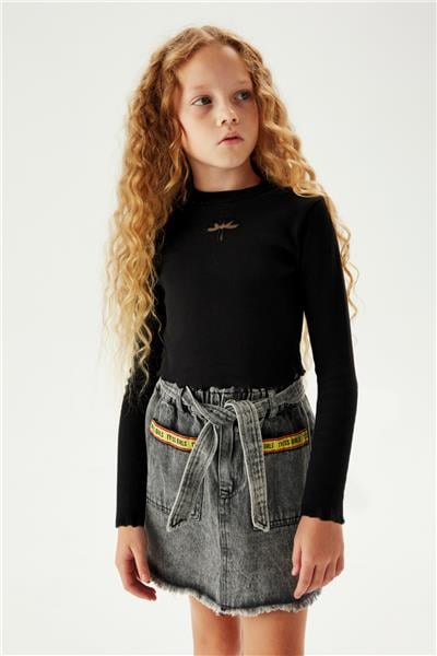 Tyess Kız Çocuk Siyah T-Shirt