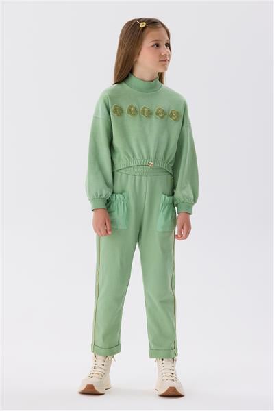 Tyess Kız Çocuk Yeşil Sweatshirt