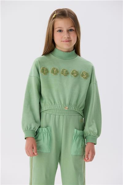 Tyess Kız Çocuk Yeşil Sweatshirt