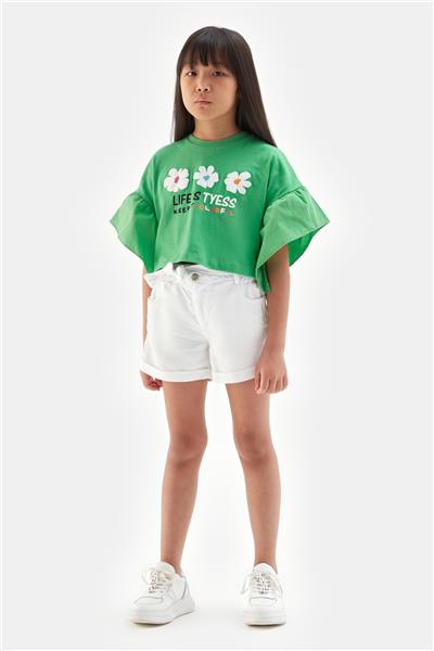Tyess Kız Çocuk Yeşil Tshirt