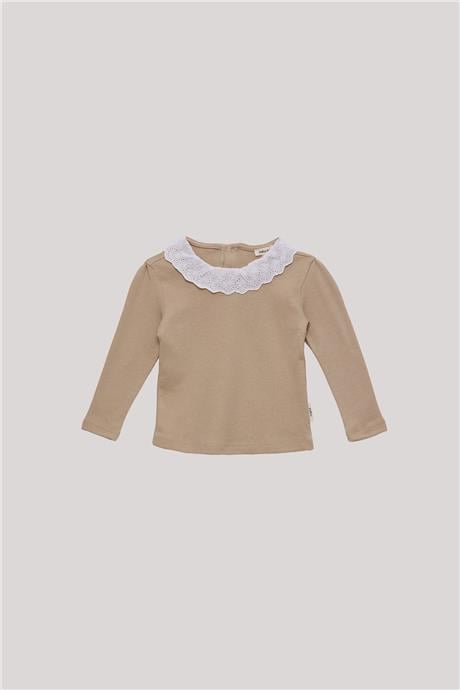 Tyess Basic Kız Bebek Bej T-Shirt