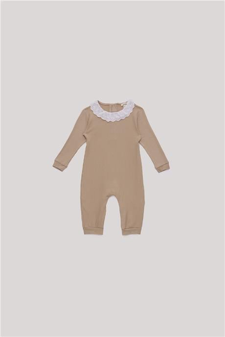 Tyess Basic Kız Bebek Bej Tulum