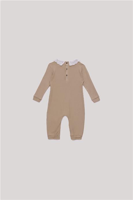 Tyess Basic Kız Bebek Bej Tulum