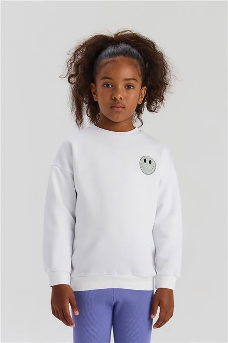 Tyess Basic Kız Çocuk Beyaz SweatshirtTyess Basic Kız Çocuk Beyaz Sweatshirt