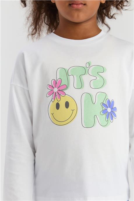 Tyess Basic Kız Çocuk Beyaz TshirtTyess Basic Kız Çocuk Beyaz Tshirt