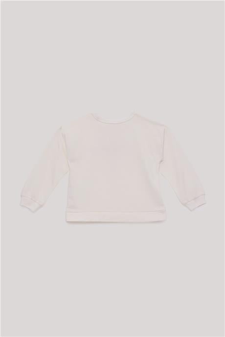 Tyess Basic Kız Çocuk Ekru Sweatshirt
