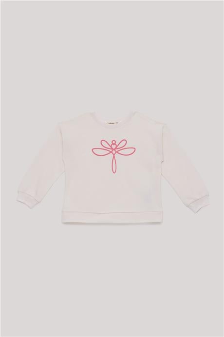 Tyess Basic Kız Çocuk Ekru Sweatshirt