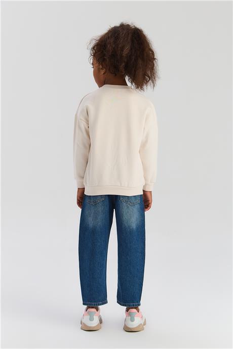 Tyess Basic Kız Çocuk Ekru SweatshirtTyess Basic Kız Çocuk Ekru Sweatshirt