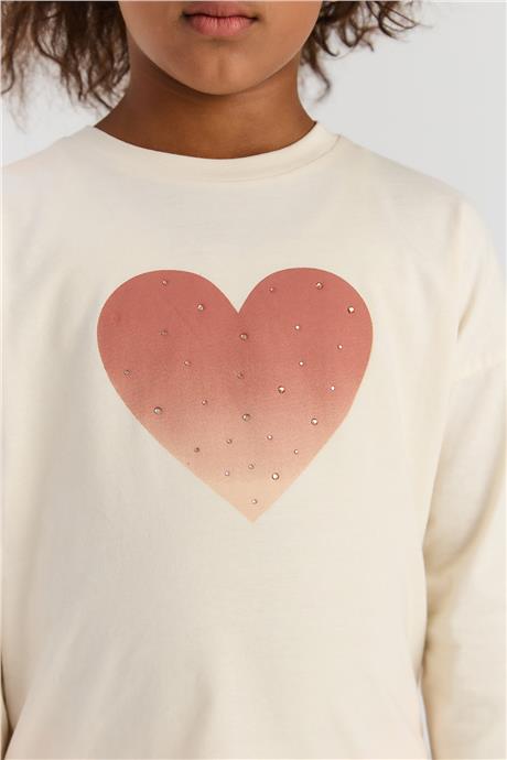 Tyess Basic Kız Çocuk Ekru TshirtTyess Basic Kız Çocuk Ekru Tshirt