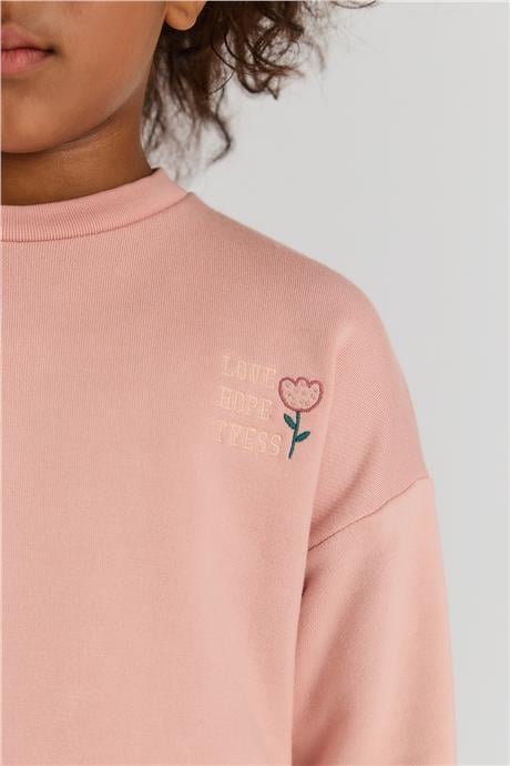 Tyess Basic Kız Çocuk Gül Kurusu SweatshirtTyess Basic Kız Çocuk Gül Kurusu Sweatshirt