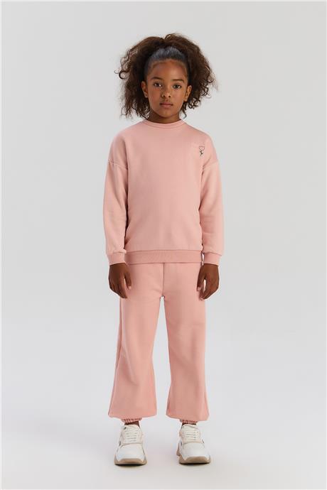 Tyess Basic Kız Çocuk Gül Kurusu SweatshirtTyess Basic Kız Çocuk Gül Kurusu Sweatshirt