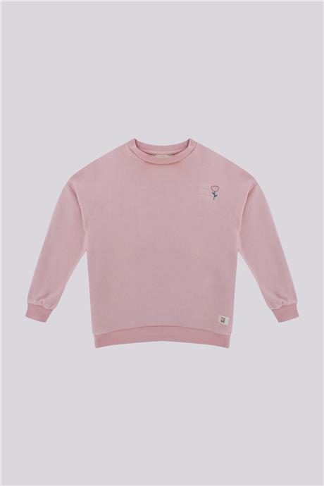 Tyess Basic Kız Çocuk Gül Kurusu SweatshirtTyess Basic Kız Çocuk Gül Kurusu Sweatshirt