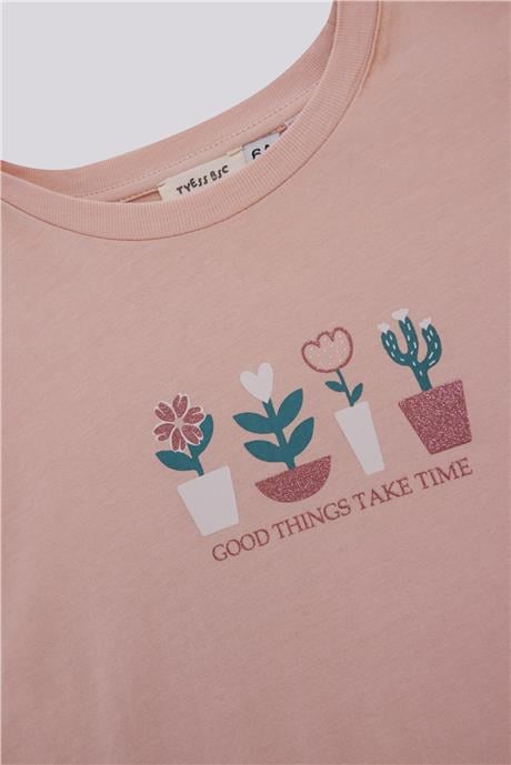 Tyess Basic Kız Çocuk Gül Kurusu TshirtTyess Basic Kız Çocuk Gül Kurusu Tshirt