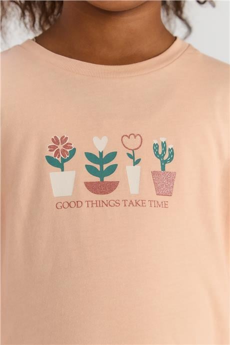 Tyess Basic Kız Çocuk Gül Kurusu TshirtTyess Basic Kız Çocuk Gül Kurusu Tshirt