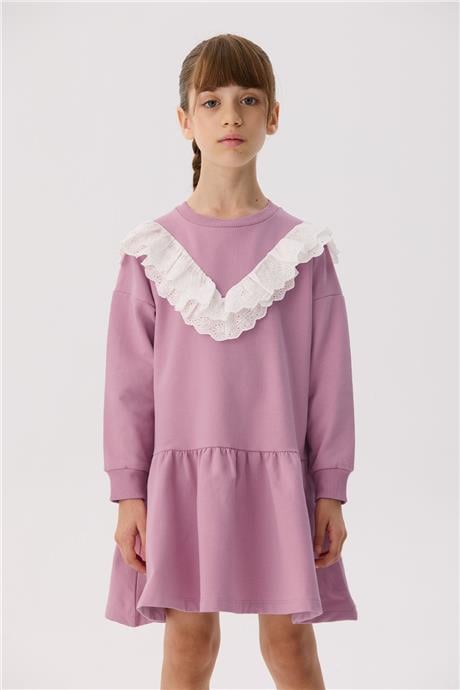 Tyess Basic Kız Çocuk Pembe Elbise