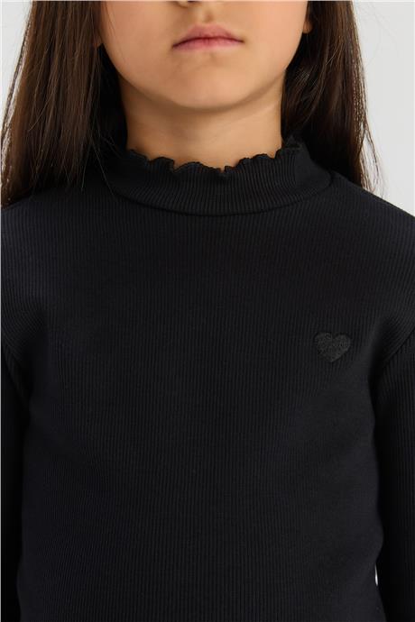 Tyess Basic Kız Çocuk Siyah TshirtTyess Basic Kız Çocuk Siyah Tshirt