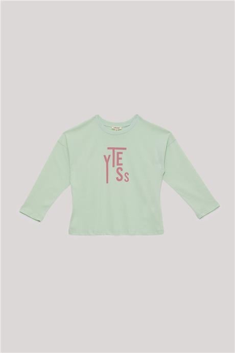 Tyess Basic Kız Çocuk Yeşil T-Shirt
