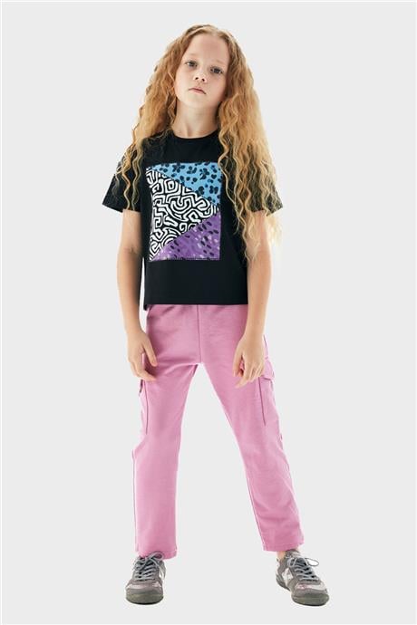 Tyess Kız Çocuk Antrasit T-Shirt