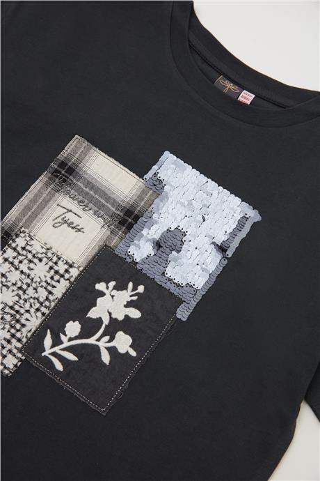 Tyess Kız Çocuk Antrasit T-Shirt