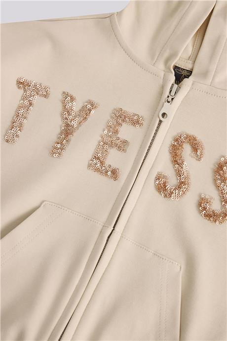 Tyess Kız Çocuk Bej Eşofman ÜstüTyess Kız Çocuk Bej Eşofman Üstü