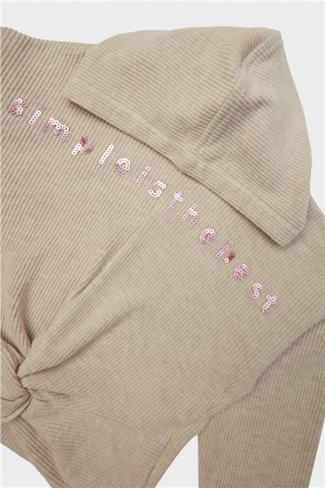 Tyess Kız Çocuk Bej Sweatshirt