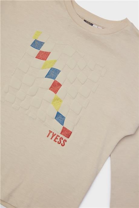 Tyess Kız Çocuk Bej T-Shirt