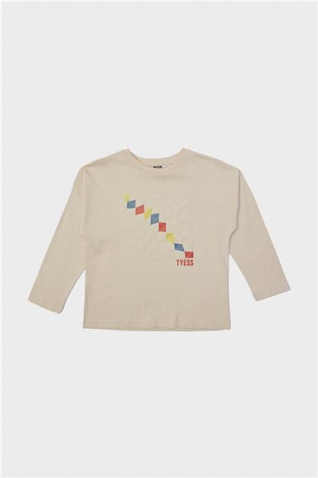 Tyess Kız Çocuk Bej T-Shirt