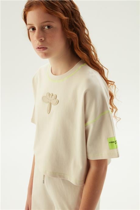 Tyess Kız Çocuk Bej T-Shirt